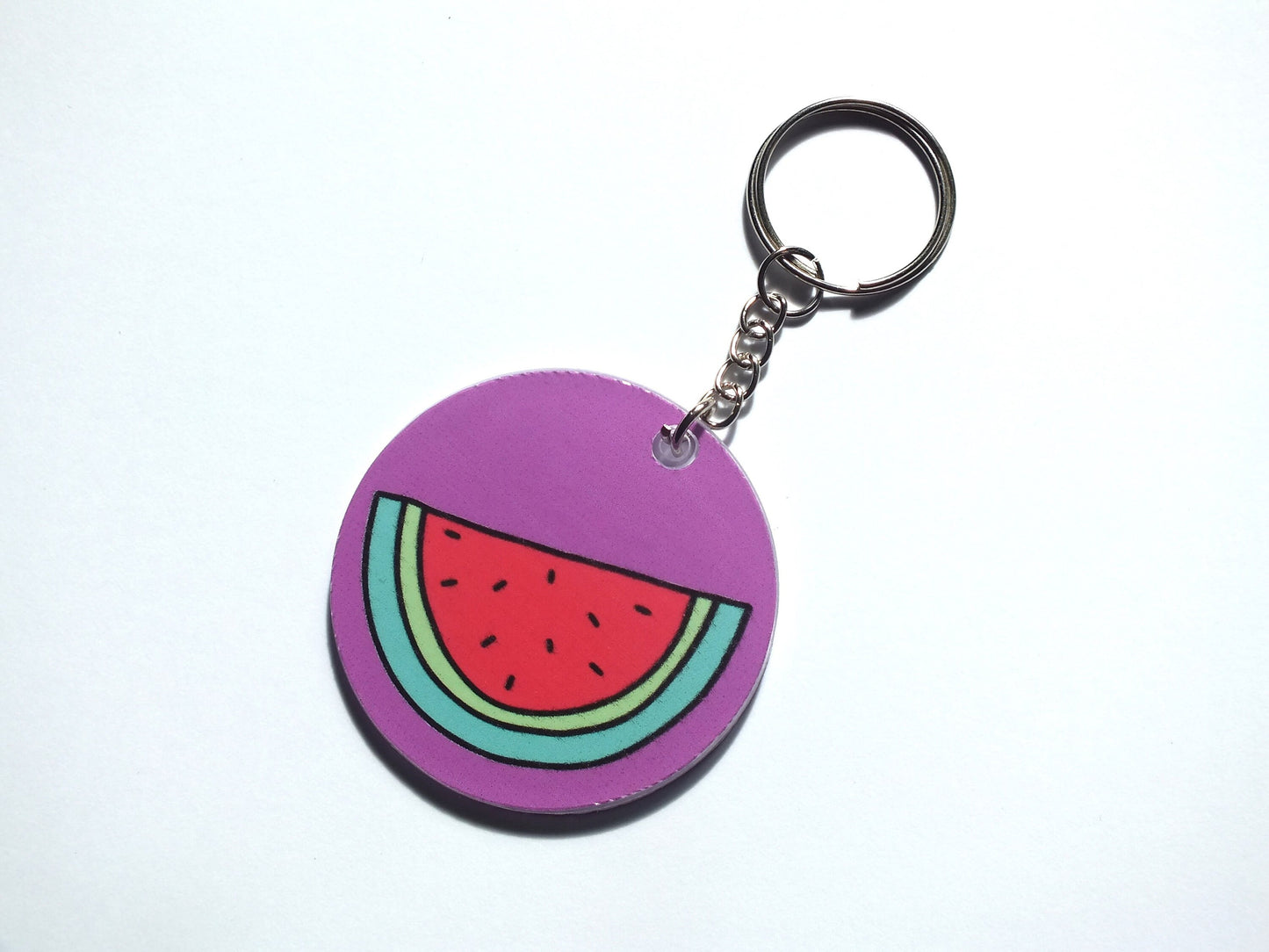 Watermelon Keyring for Palestine - Heart Keychain for Palestine – Keffiyeh Pattern + Watermelon Enamel Charm – Gift for Supporters