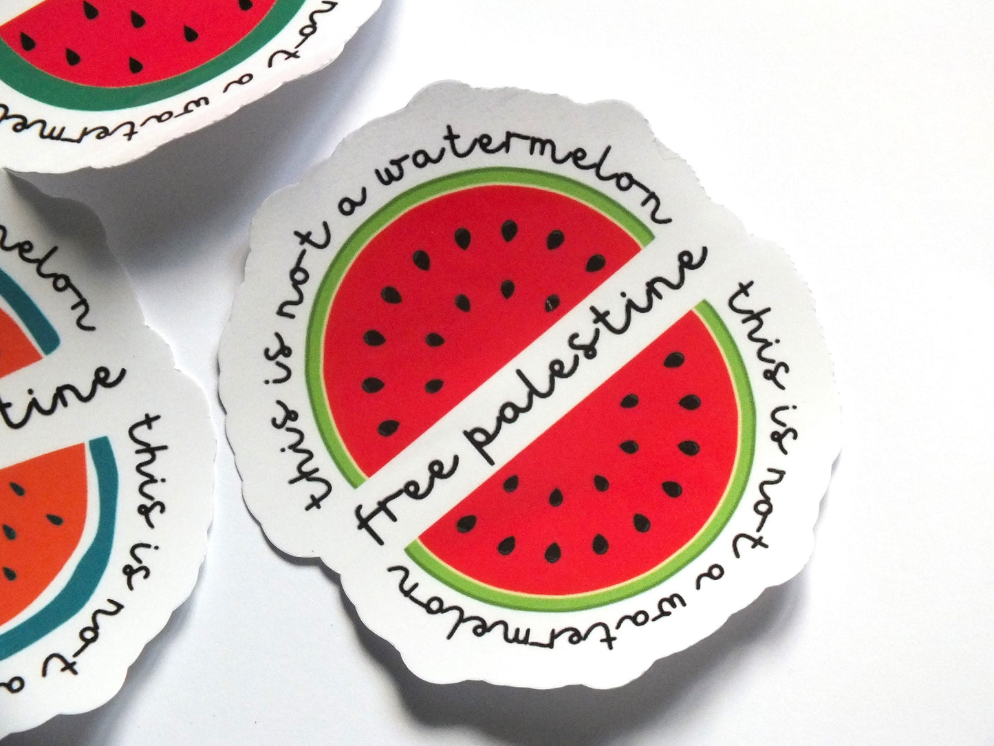 Watermelon Sticker Decal - Palestine Solidarity Vinyl Decal for Laptop, Water Bottle, Car Bumper, iPad – Subtle Protest Sticker for Gaza