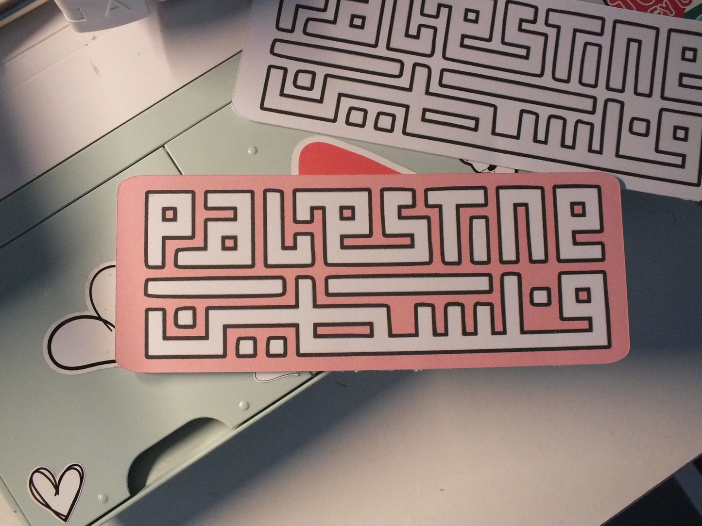 Free Palestine Bookmark – Calligraphy and Keffiyeh Art – Handmade Gift for Readers, Book Lovers & Students - Glossy Laminated Bookmark