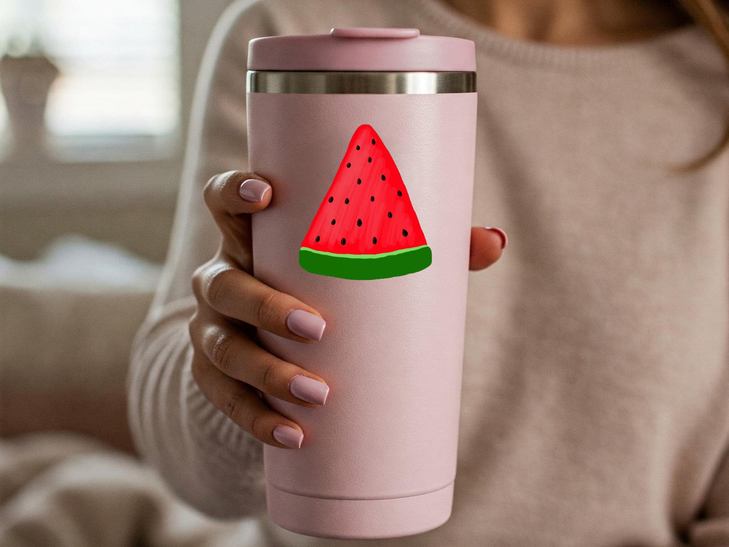 Pro Palestine Watermelon Decal - Minimalist Decal for Phone Case, Car Bumper, Windscreen, Journal Notebook – Symbolic Activism Art for Gaza