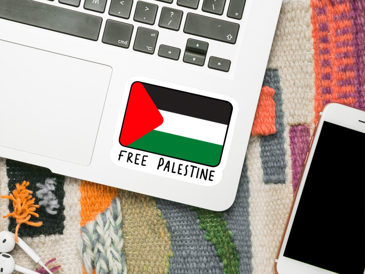 Free Palestine Vinyl Sticker - Palestinian Flag Decal for Truck, Hydro Flask, Skateboard, Laptop – Support Freedom of Palestinians in Gaza