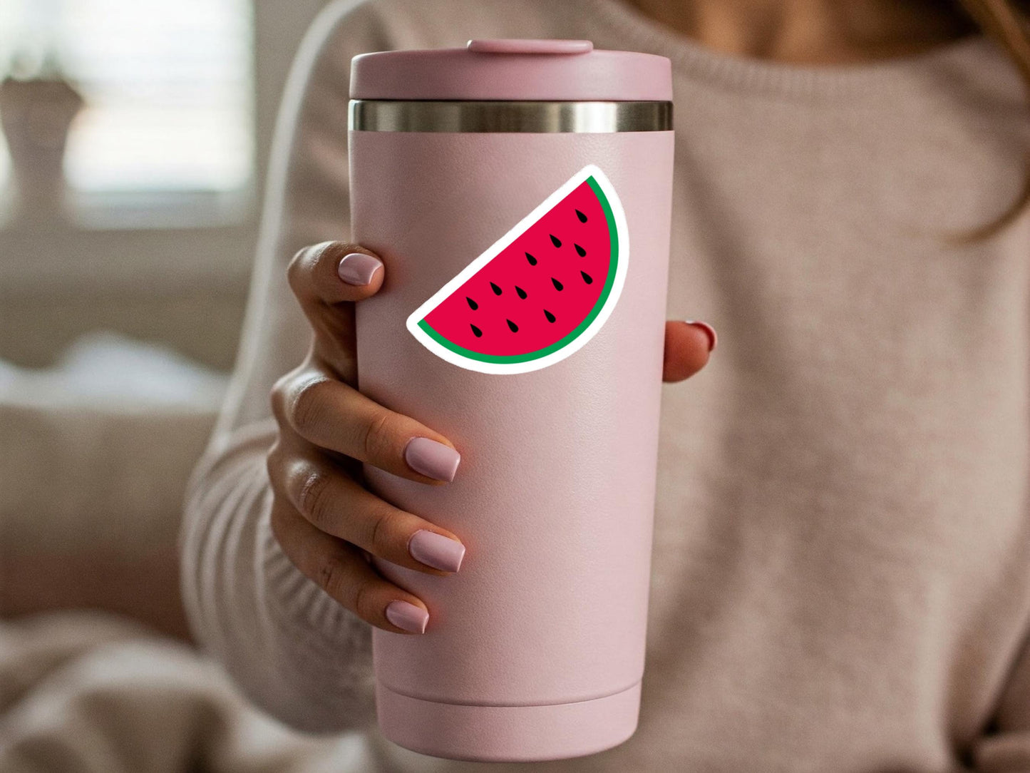 Glossy Pro Palestine Watermelon Sticker - Palestine Solidarity Vinyl Decal for Laptop, Water Bottle, Car, iPad – Resistance Art for Gaza