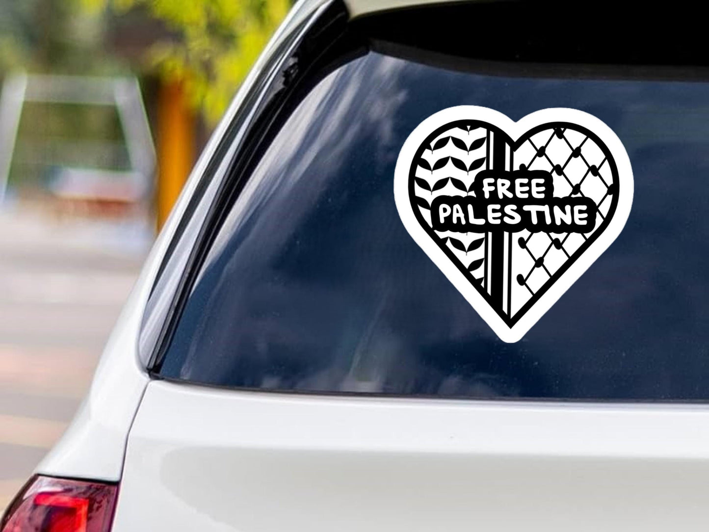 Pro Palestine Kuffiya Heart Vinyl Sticker – Waterproof Vinyl Decal or Splashproof Sticker - Perfect for Laptop, Water Bottle, Car Bumpers