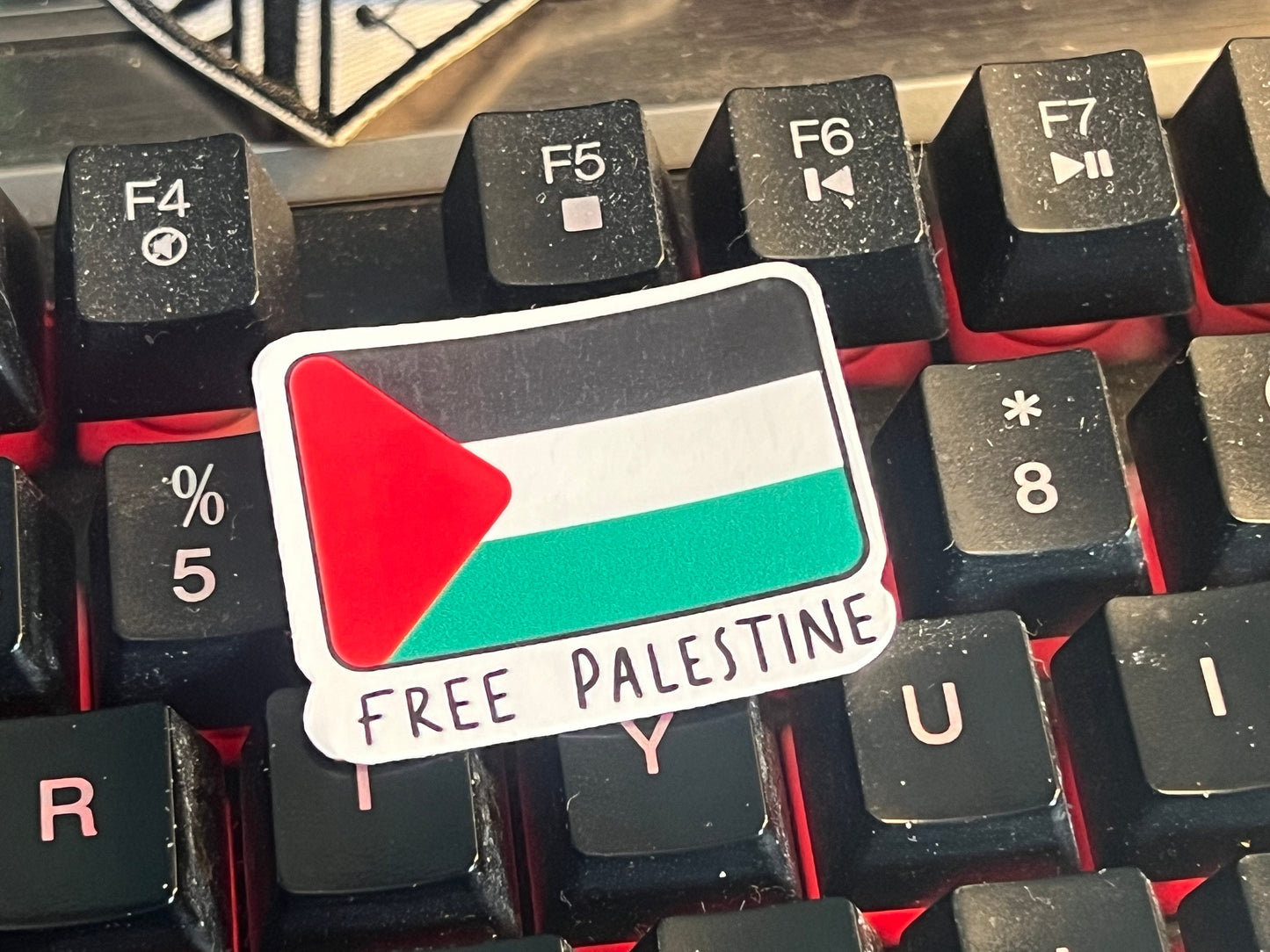 Glossy Flag of Palestine Vinyl Sticker for Pro Palestinian Activist - Minimalist Palestinian Flag Decal for Laptop, Water Bottle, Car Bumper