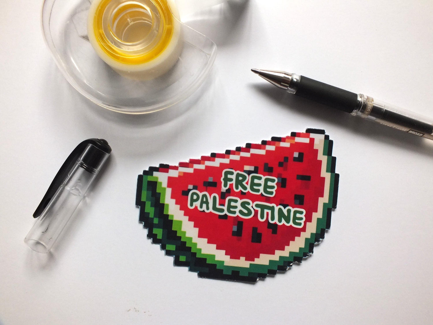 Watermelon Palestine Sticker - Glossy Vinyl Decal for Laptop, Car Bumper, Windscreen, Water Bottle, Phone Case – Pro Palestine Activist