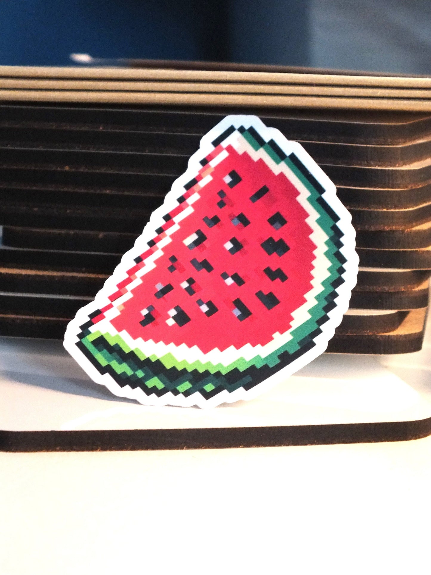 Free Palestine Watermelon Sticker - Minimalist Decal for iPhone, Car Window, Skateboard, Water Bottle – Subtle Protest Art Sticker for Gaza