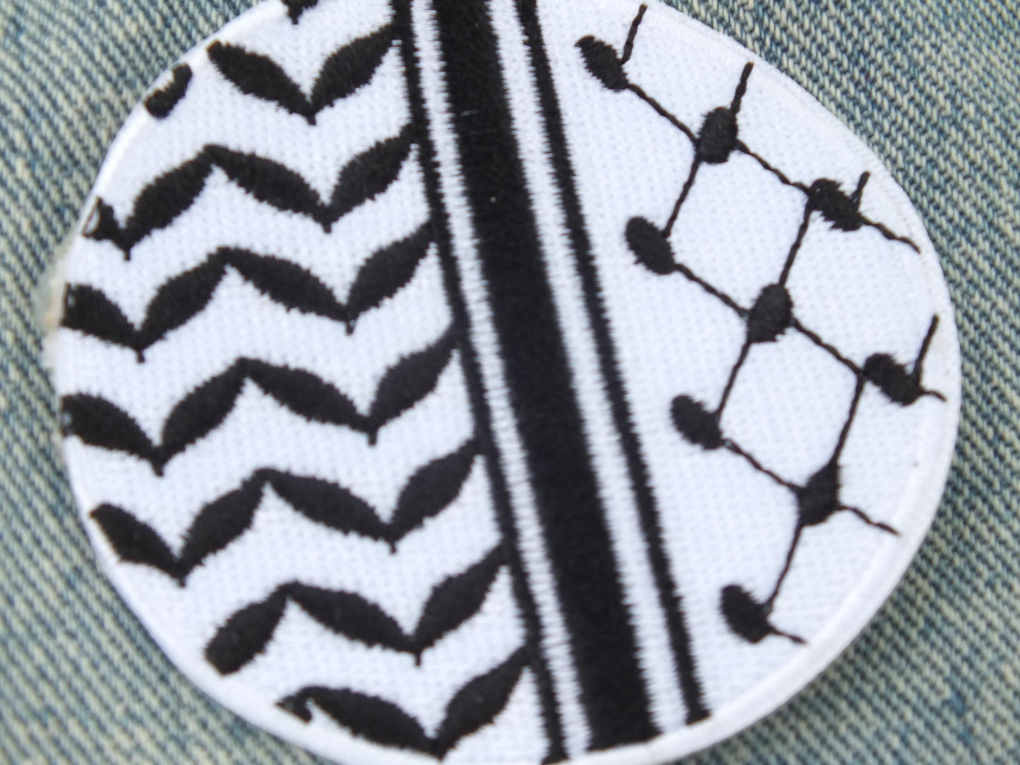 Gaza Activist Patch – Keffiyeh Pattern Embroidery – Iron-On/Velcro Patch for Protest & Cultural Pride - Palestinian Heritage Gift