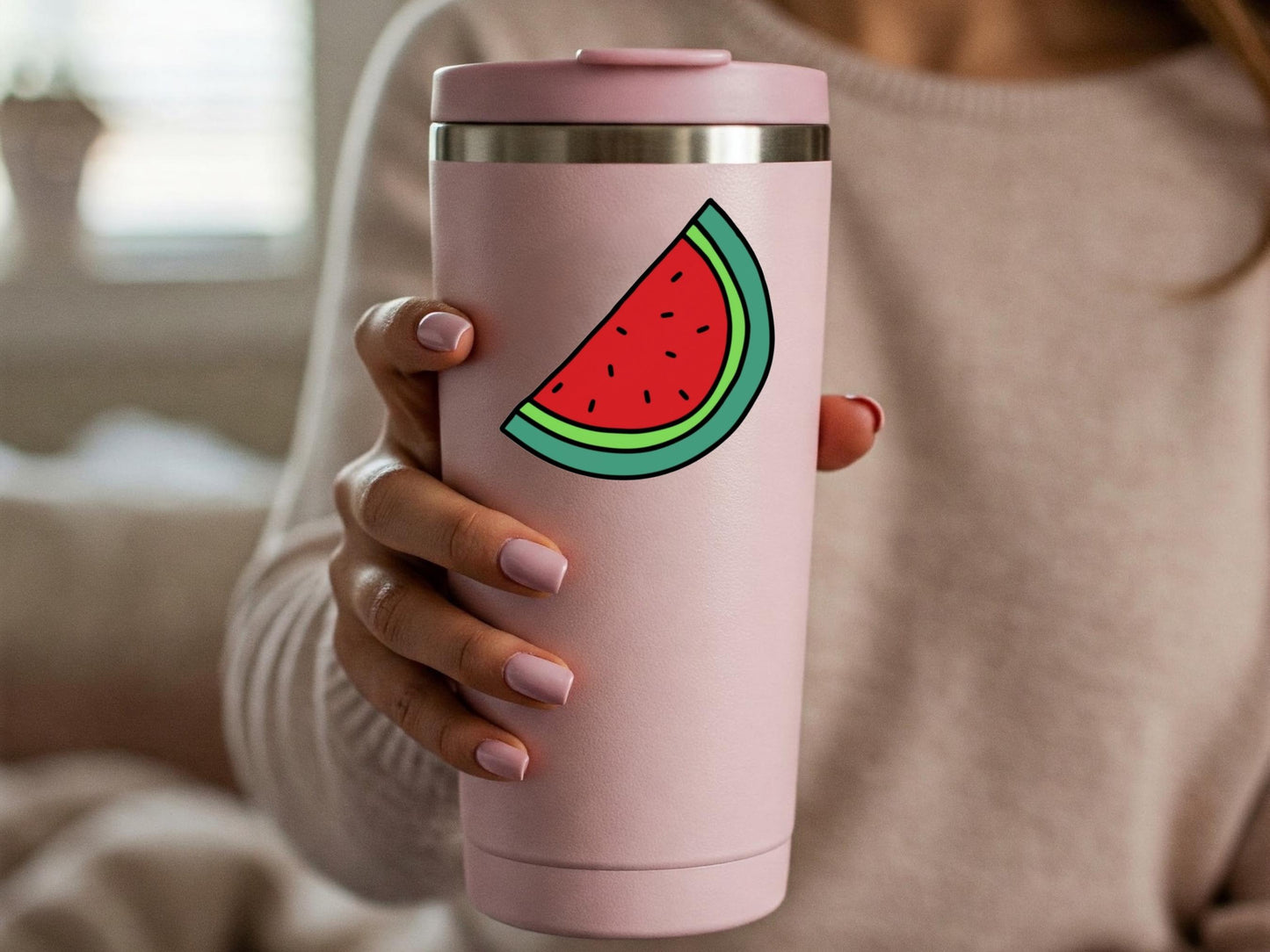 Vinyl Watermelon Decal - Minimalist Solidarity Decal for iPhone, Car Window, Car Bumper, Water Bottle – Symbolic Activism Art Sticker
