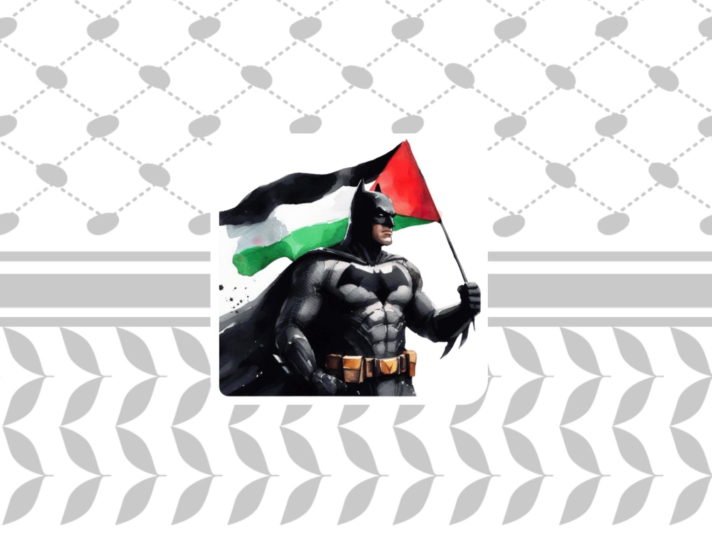 Free Palestine Symbol Magnet – Vinyl Fridge Sticker with Watermelon and Keffiyeh Pattern - Solidarity with Gaza Locket Magnet and Decor