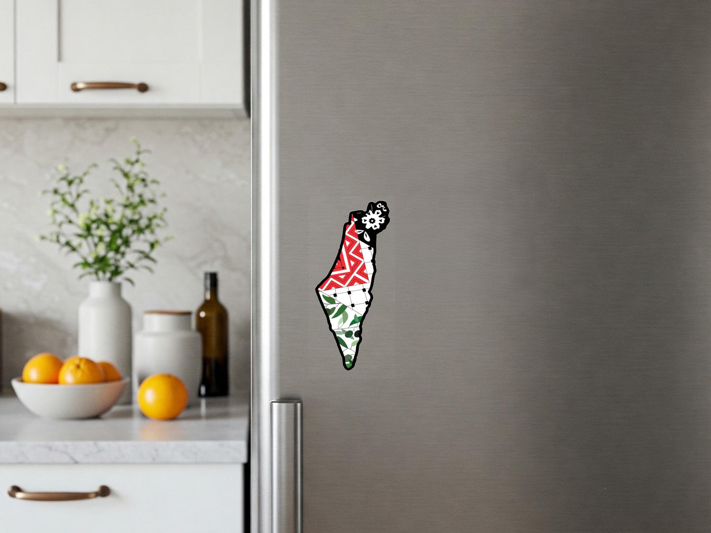 Watermelon & Keffiyeh Magnet for Gaza – Palestine Solidarity Symbol for Fridge, Locker, or Gift Giving - Flag of Palestine Locker Magnet