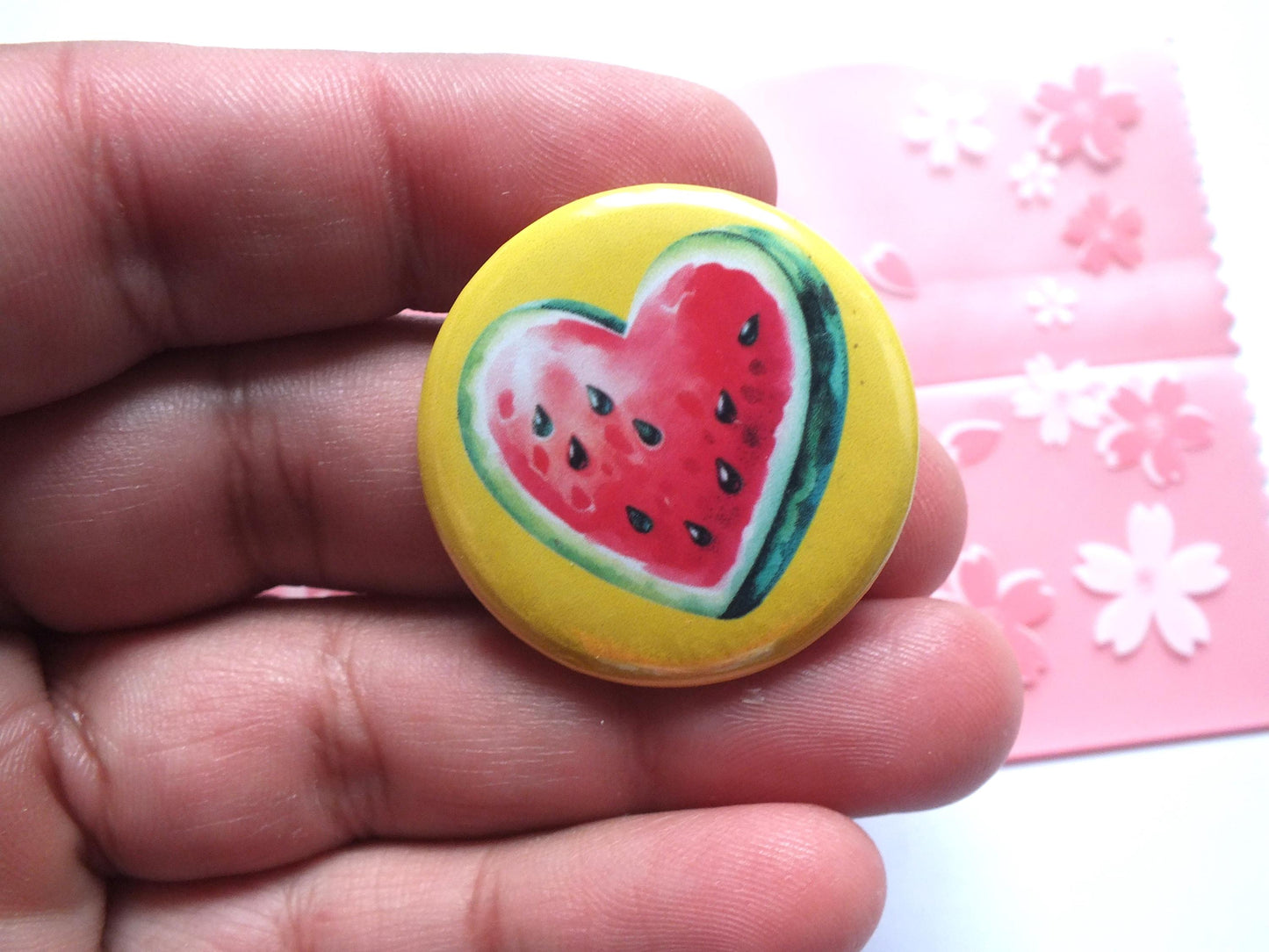 Pro Palestine Watermelon Pin - Activist Button Badge in Solidarity with Gaza - Watermelon Artwork Pin for Backpack