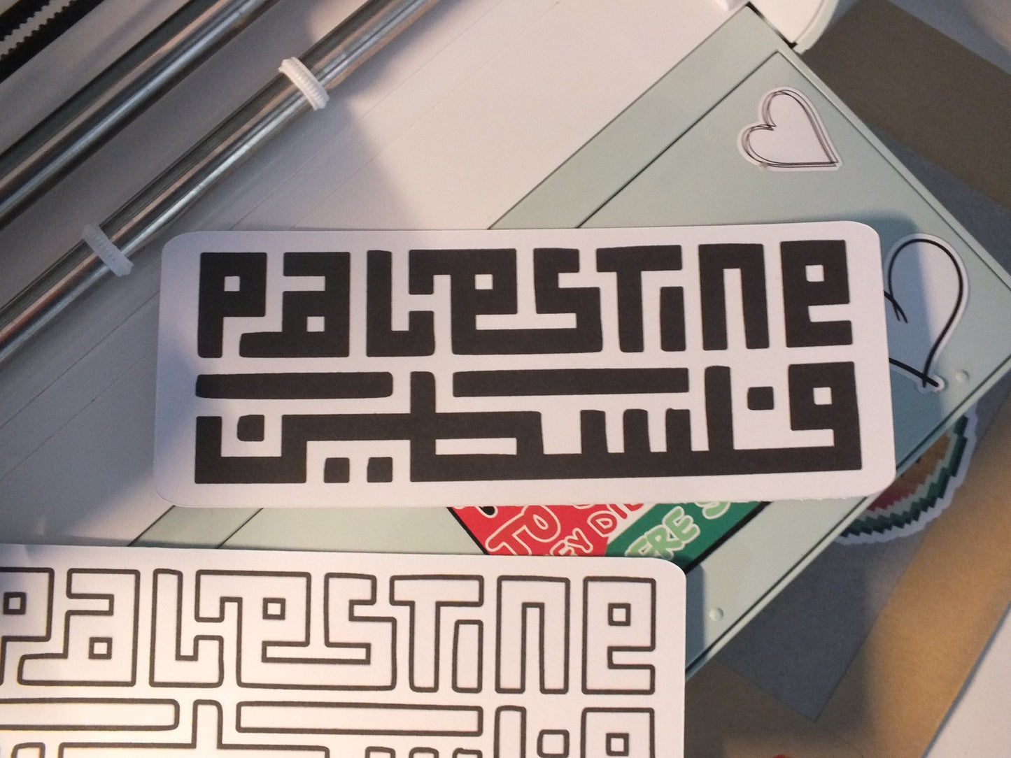 Free Palestine Bookmark – Calligraphy and Keffiyeh Art – Handmade Gift for Readers, Book Lovers & Students - Glossy Laminated Bookmark