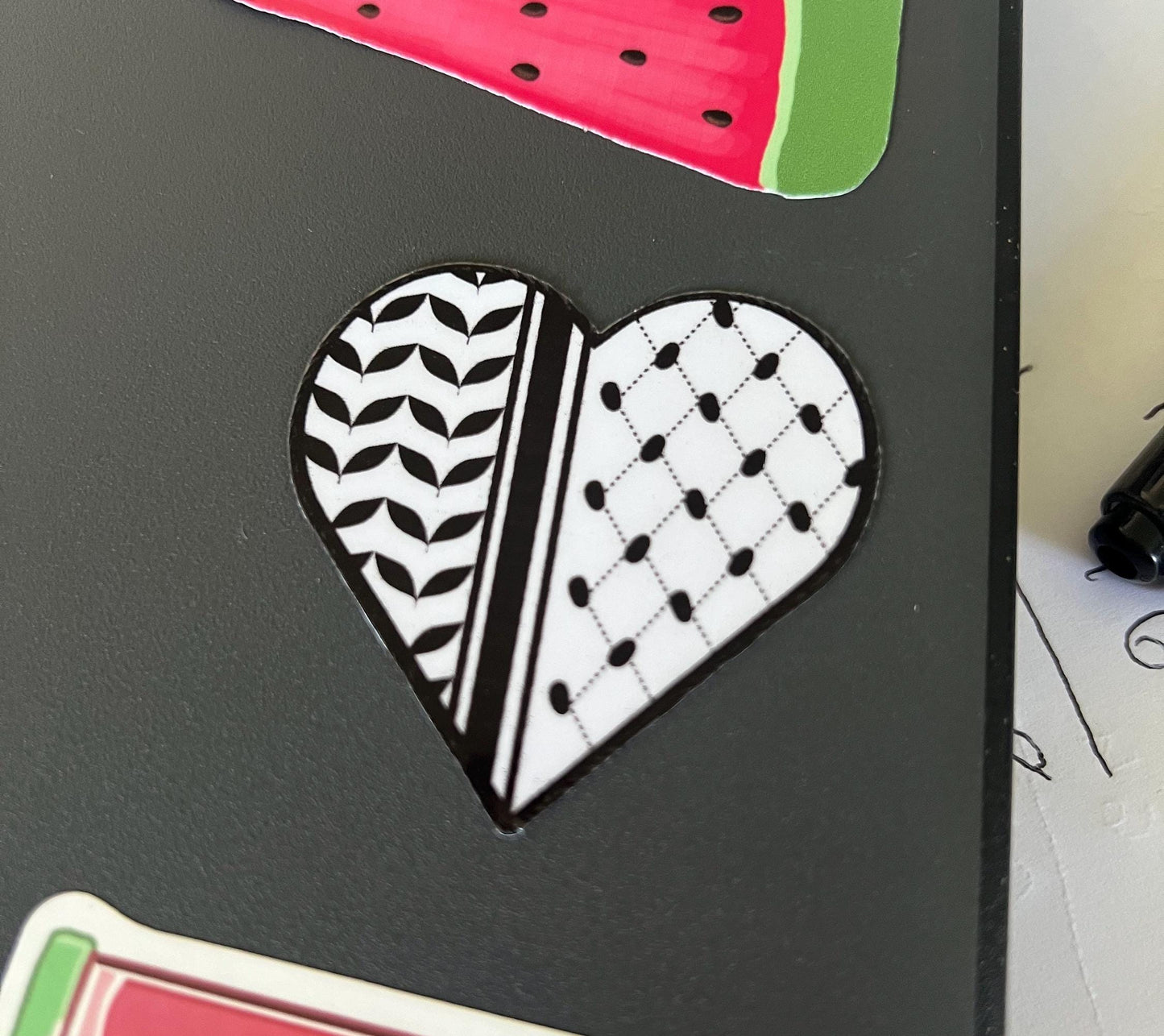 Palestinian Keffiyeh Sticker – Glossy Vinyl Resistance Art for Laptop, Water Bottle, Car Bumper – Symbol of Solidarity with Proceeds to Gaza