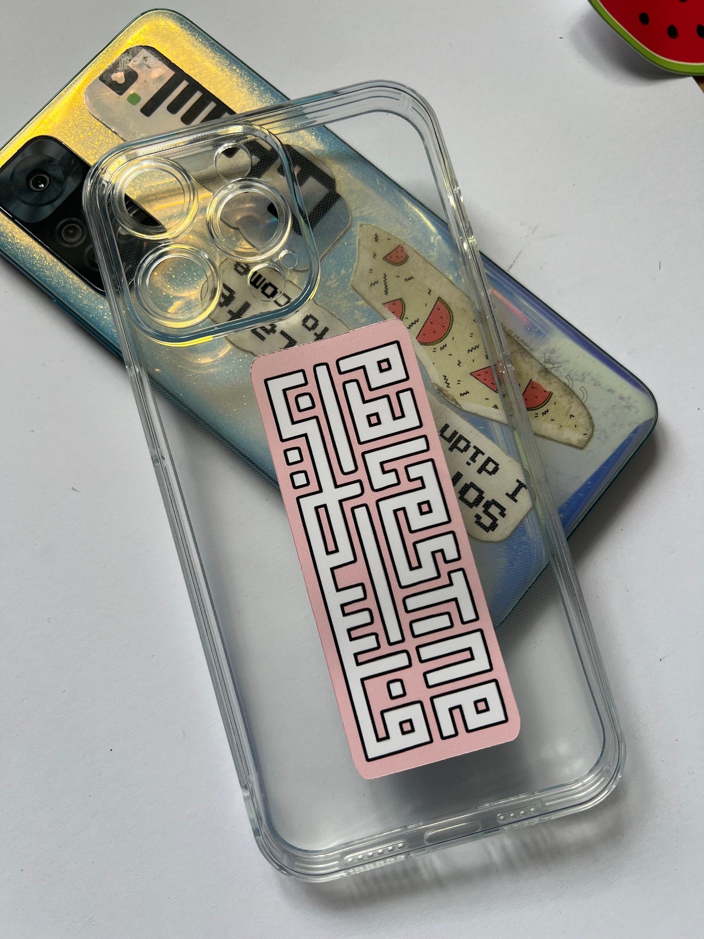 Palestine Flag Phone Case Vinyl Sticker - Proceeds Donated to Gaza Charity - Glossy Watermelon Decal - Show Your Solidarity and Support