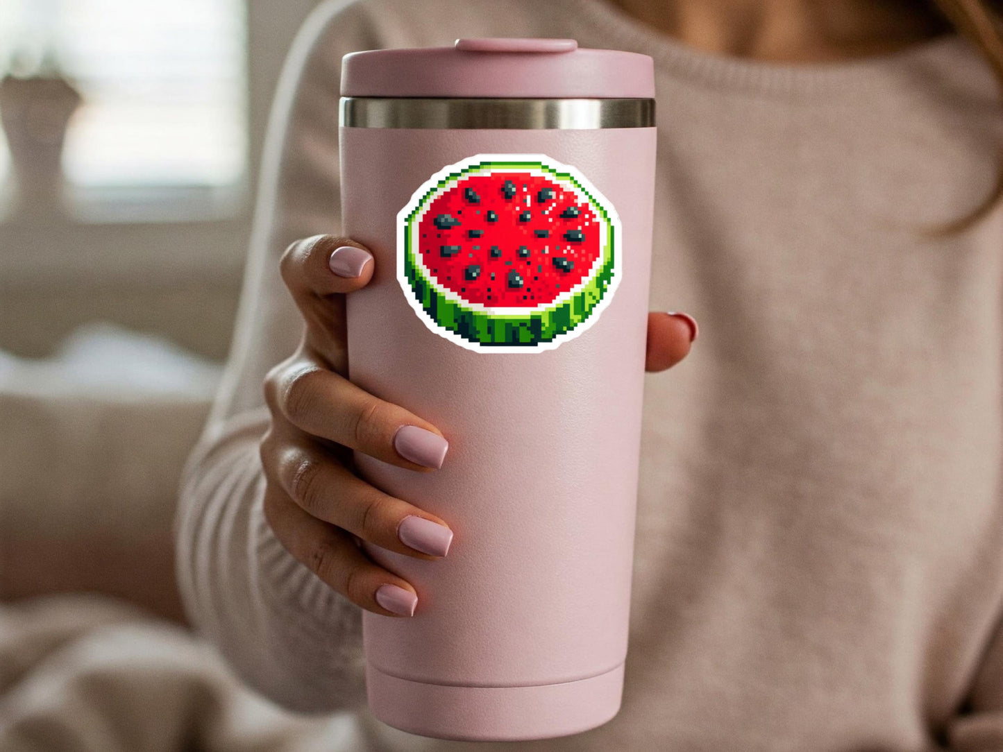 Watermelon Vinyl Sticker - Palestine Flag Symbol for Car Bumper, iPad, Laptop, Hydro Flask – Political Art Decal for Gaza