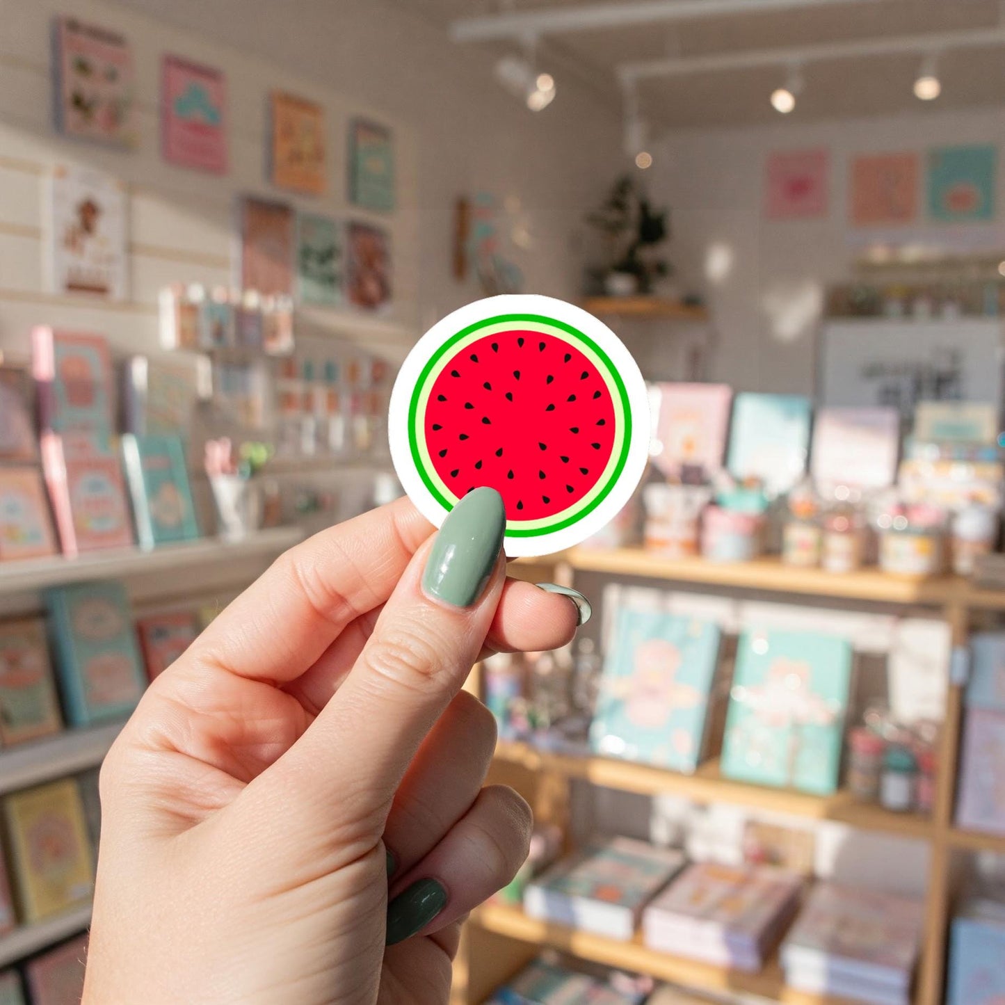 Free Palestine Watermelon Vinyl Sticker - Minimalist Political Sticker for iPhone, Car Window, Car Bumper – Symbol of Palestine