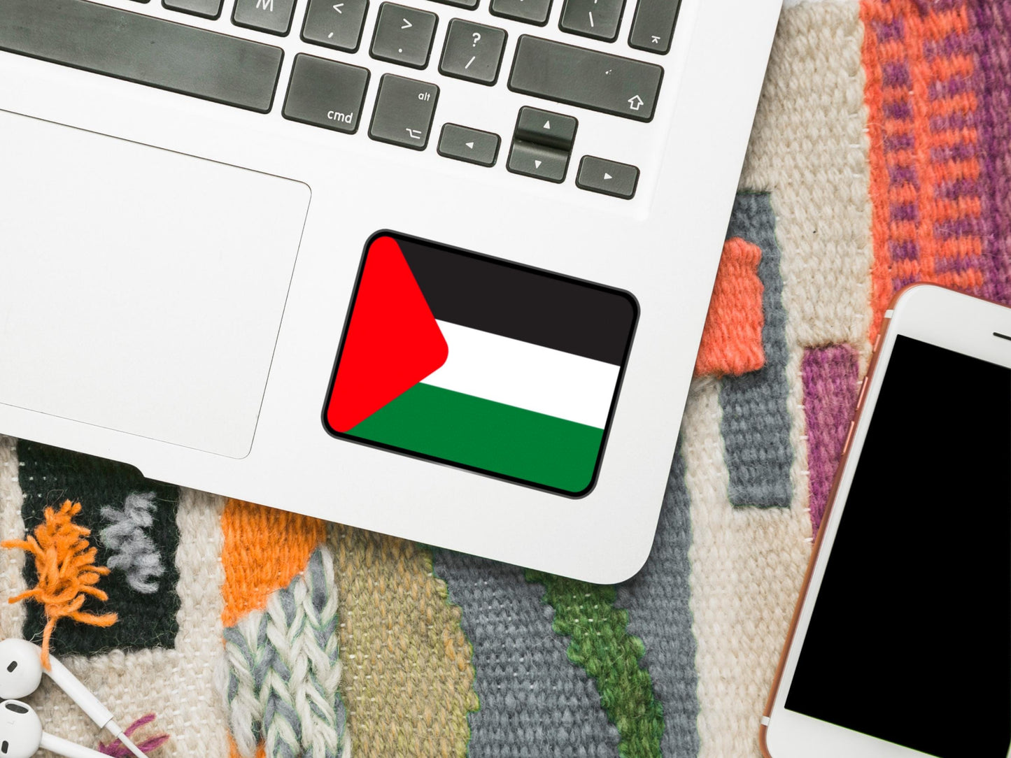 Palestinian Flag Decal – Glossy Vinyl Sticker for Car Windscreen, Water Bottle, Laptop, iPhone – Support Gaza Freedom and Solidarity