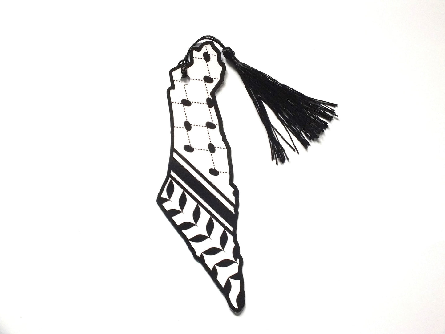 Bookmark in the shape of the map of Palestine - Flag & Keffiyeh Pattern – Cultural Reading Gift for Pro Palestine Supporters and Activists