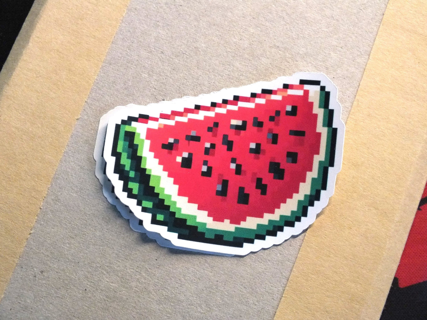 Free Palestine Watermelon Sticker - Minimalist Decal for iPhone, Car Window, Skateboard, Water Bottle – Subtle Protest Art Sticker for Gaza