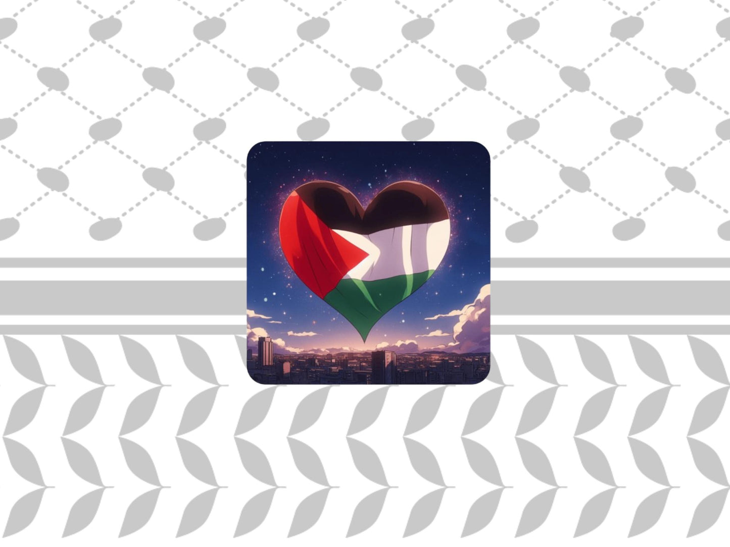 Palestine Support Fridge Magnet – Keffiyeh Vinyl Design for Locker or Office Display - Flag of Palestine for Awareness and Pride