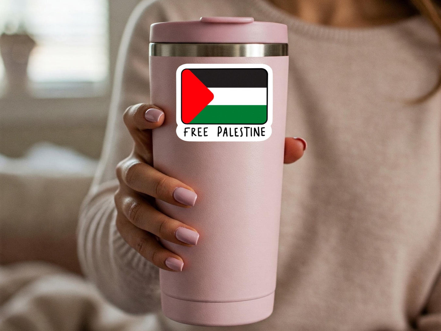 Free Palestine Vinyl Sticker - Palestinian Flag Decal for Truck, Hydro Flask, Skateboard, Laptop – Support Freedom of Palestinians in Gaza