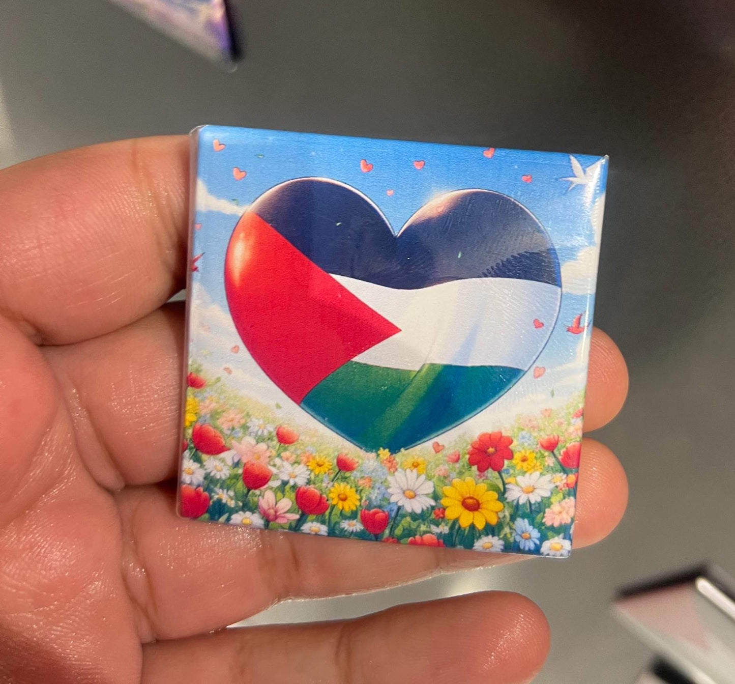 Palestine Support Magnet – Watermelon and Keffiyeh Vinyl Design for Fridge or Office Display - Flag of Palestine Design for Locker