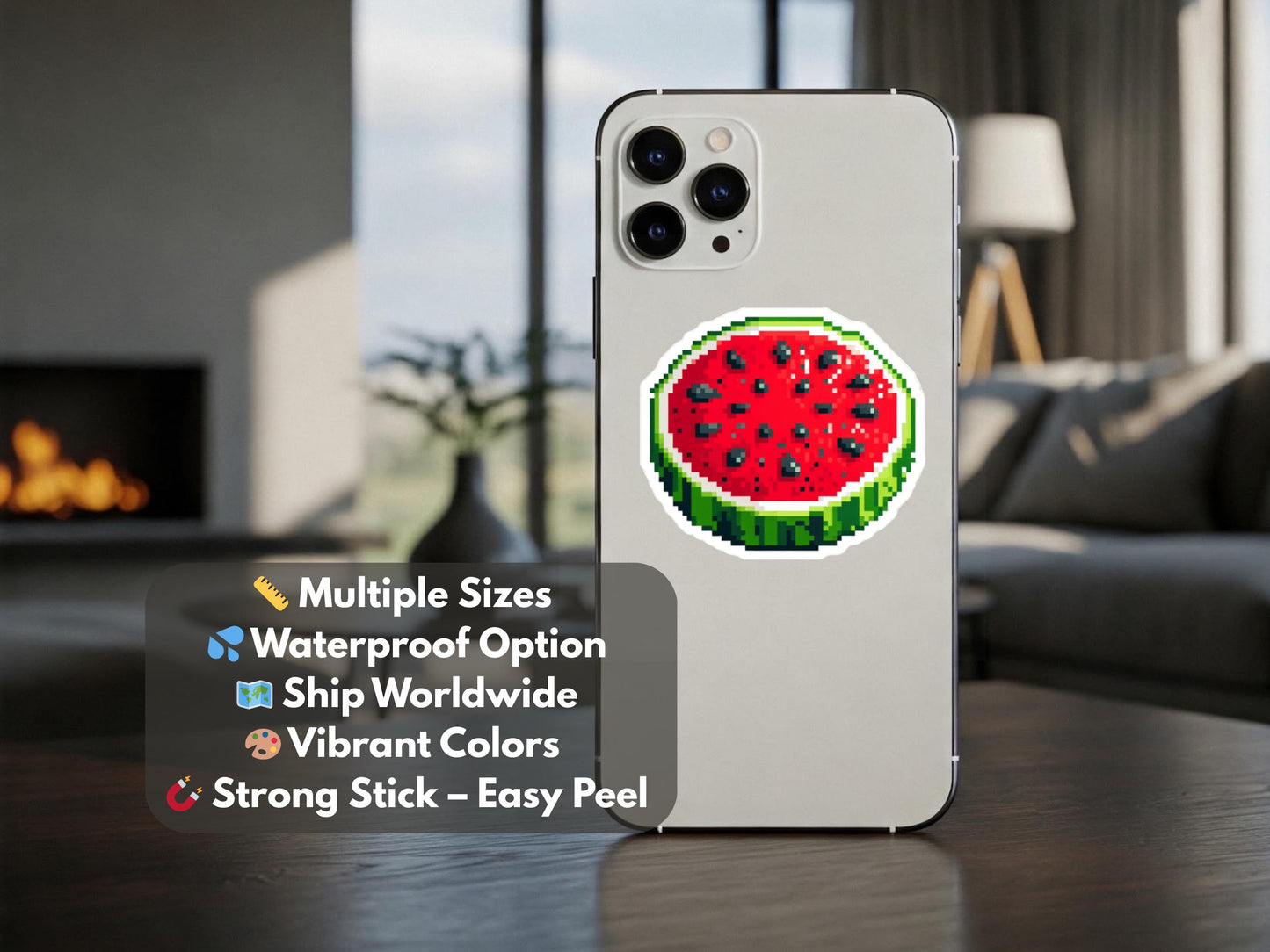 Watermelon Vinyl Sticker - Palestine Flag Symbol for Car Bumper, iPad, Laptop, Hydro Flask – Political Art Decal for Gaza