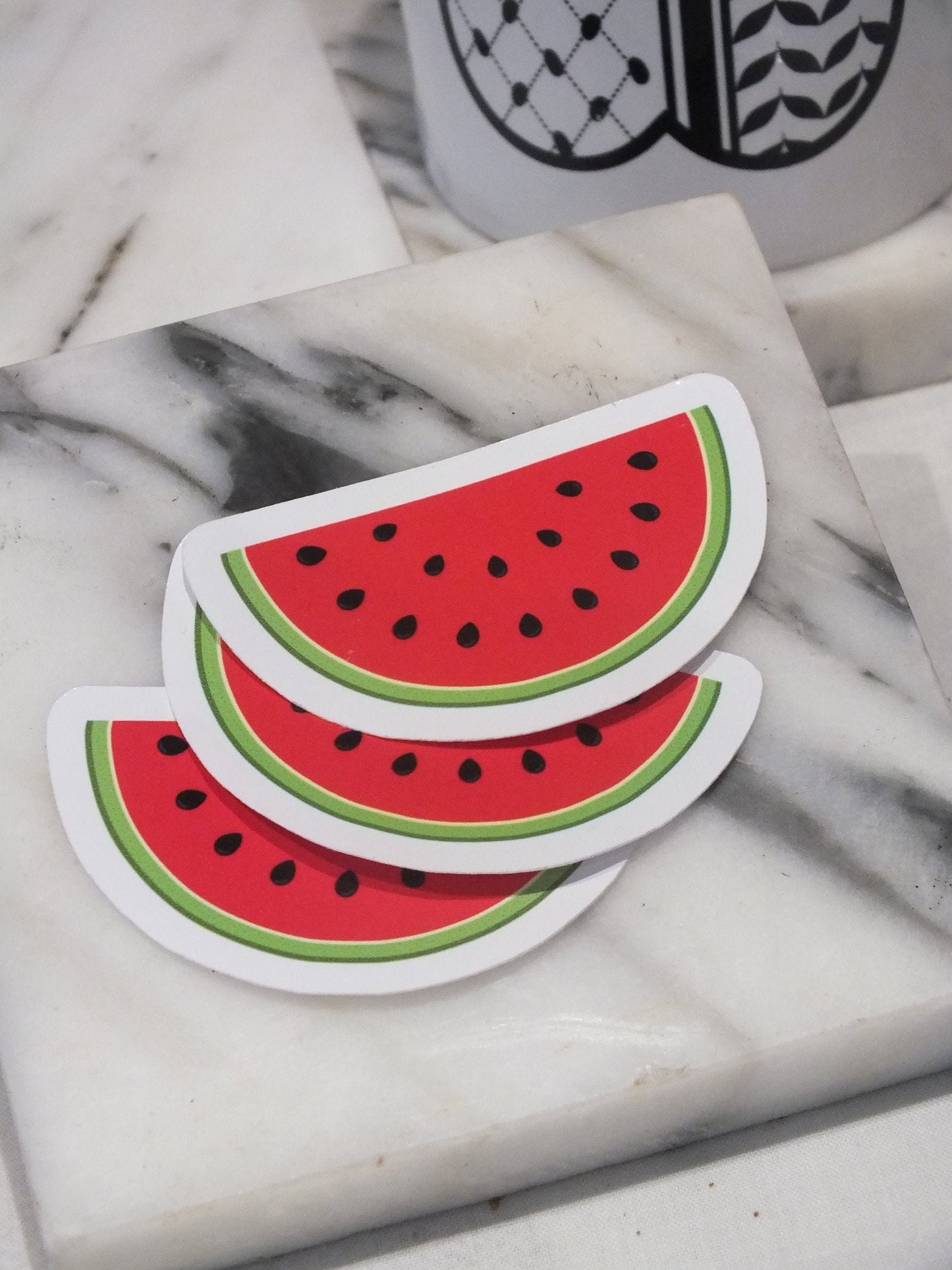 Vinyl Watermelon Resistance Sticker - Durable Glossy Vinyl for Car, Motorbike, iPad, Water Bottle, Journal – Resistance Symbol for Gaza