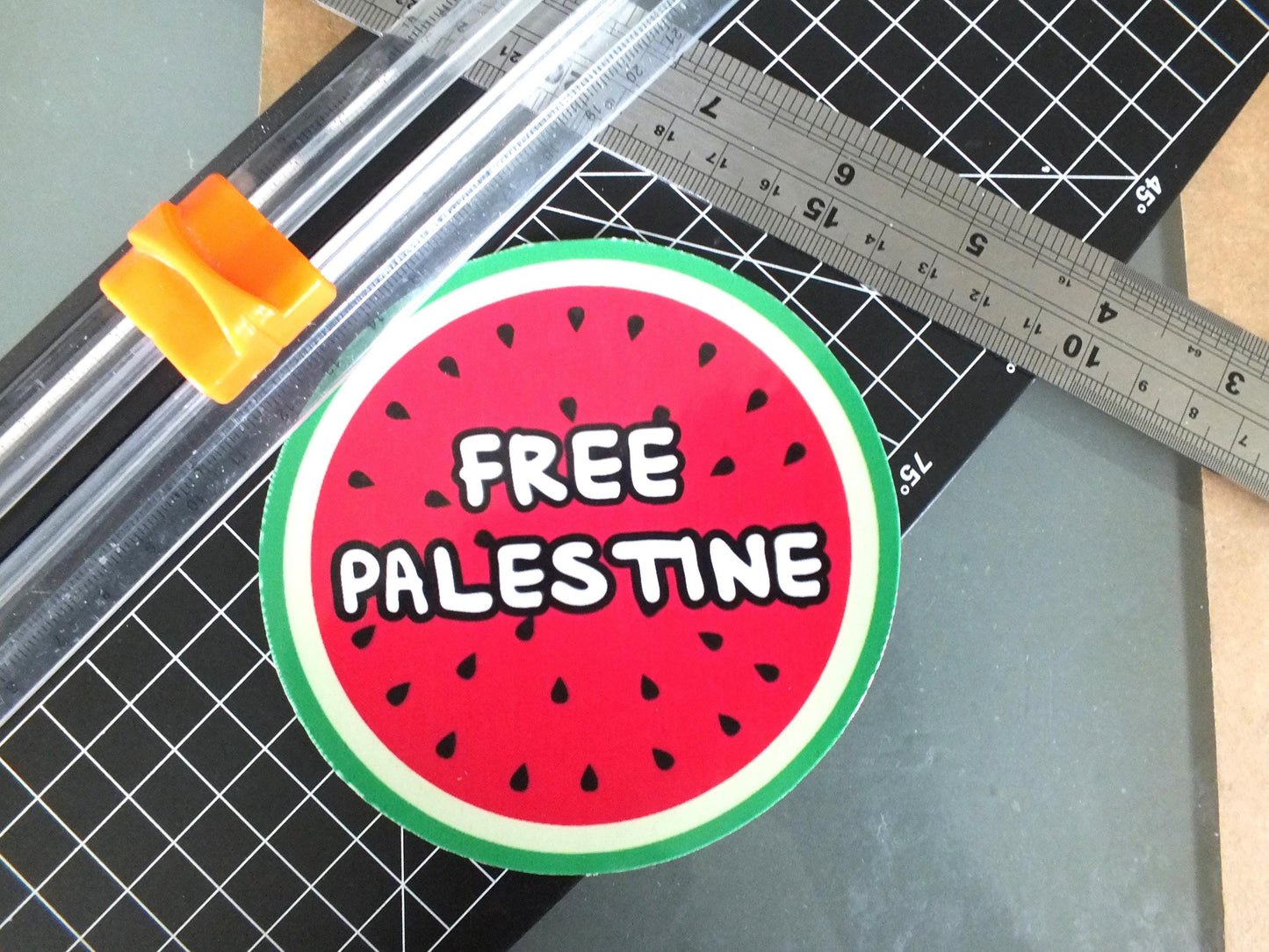 Pro Palestine Watermelon Decal - Glossy Sticker for Laptop, Car Windscreen, Water Bottle, iPad, Phone Case – Symbol of Palestine Sticker