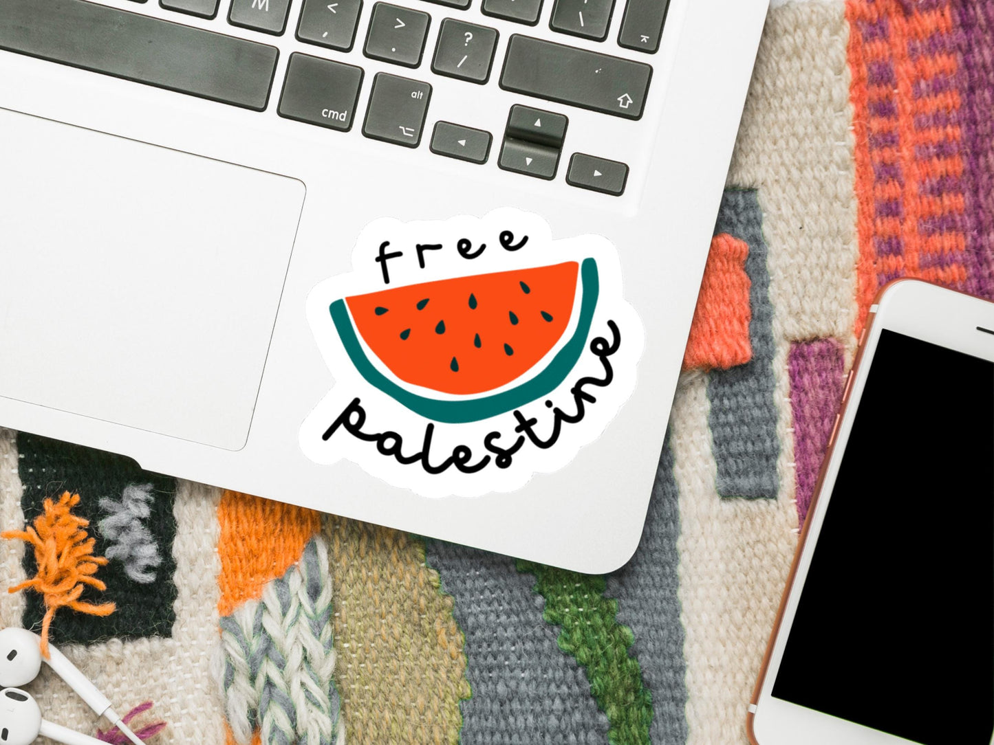Free Palestine Watermelon Stickers for Gaza - Palestinian Solidarity Decals for Car Bumper, iPhone, Kindle, Helmet, Laptop - Profits to Gaza