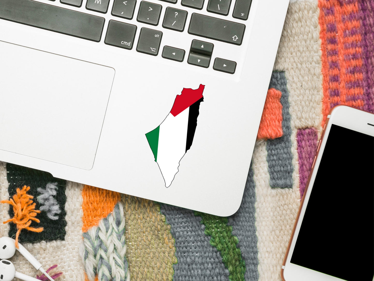 Palestinian Flag Car Sticker – Waterproof Vinyl Decal for Bumper, Window, Laptop – Protest Symbol in the Shape of the Palestine Map