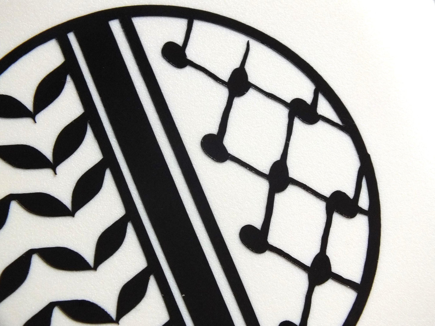 Palestinian Keffiyeh Pattern Vinyl Bumper Sticker - Free Palestine Art for Car Windscreen, Laptop, Water Bottle – Durable Glossy Vinyl Decal