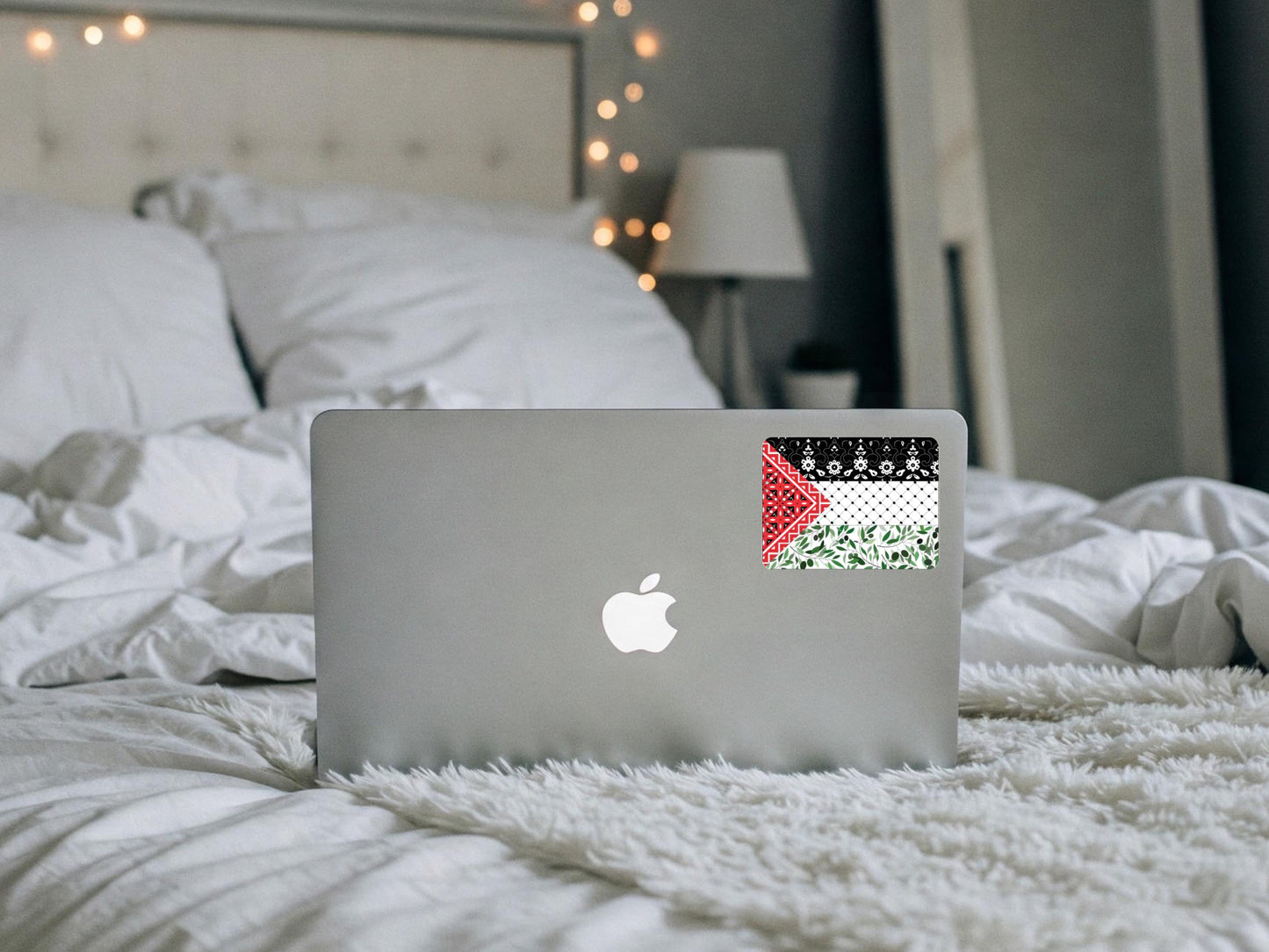 Free Palestine Vinyl Decal – Sticker with Keffiyeh + Flag Colors – Waterproof Vinyl for Journal, Window - Flag of Palestine Profits to Gaza