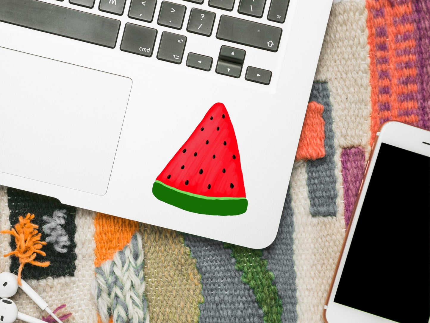 Pro Palestine Watermelon Decal - Minimalist Decal for Phone Case, Car Bumper, Windscreen, Journal Notebook – Symbolic Activism Art for Gaza
