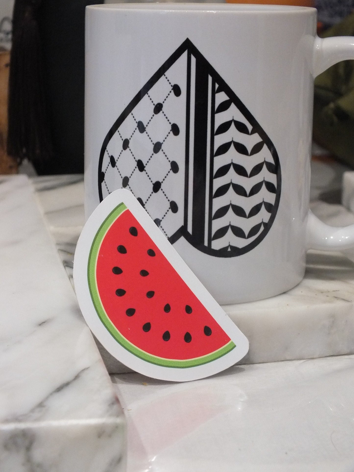 Vinyl Watermelon Resistance Sticker - Durable Glossy Vinyl for Car, Motorbike, iPad, Water Bottle, Journal – Resistance Symbol for Gaza