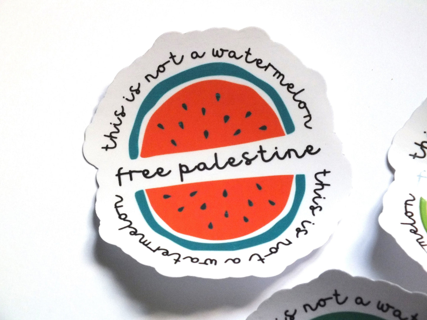 Watermelon Sticker Decal - Palestine Solidarity Vinyl Decal for Laptop, Water Bottle, Car Bumper, iPad – Subtle Protest Sticker for Gaza