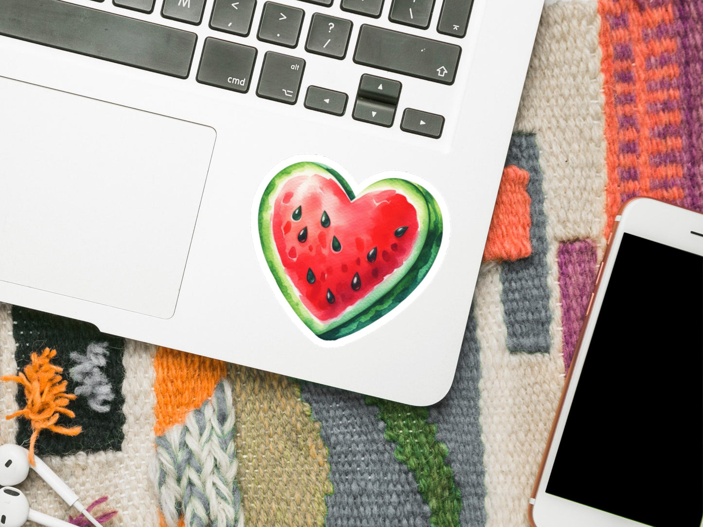 Glossy Watermelon Vinyl Decal for Phone Case - Symbol of Palestine for Pro Palestinian Activist - Sticker for Laptop, Car Bumper - Save Gaza