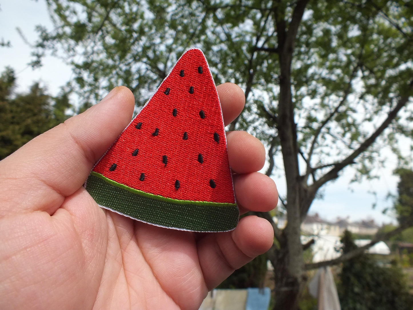 Free Palestine Patch – Watermelon Design Embroidery – Iron-On or Hook & Loop for Jacket or Backpack - Gift for Pro Palestinian Activist