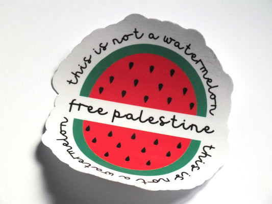 Watermelon Sticker Decal - Palestine Solidarity Vinyl Decal for Laptop, Water Bottle, Car Bumper, iPad – Subtle Protest Sticker for Gaza