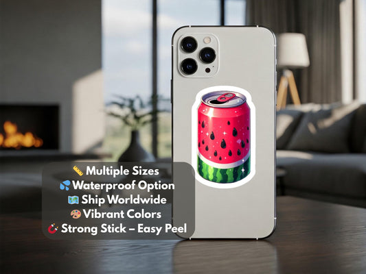 Glossy Watermelon Sticker - Palestine Solidarity Vinyl Decal for Laptop, Water Bottle, Car Bumper, iPad – Subtle Protest Art for Gaza