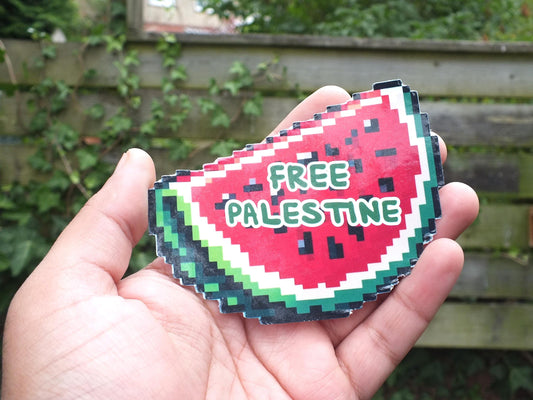 Watermelon Palestine Sticker - Glossy Vinyl Decal for Laptop, Car Bumper, Windscreen, Water Bottle, Phone Case – Pro Palestine Activist