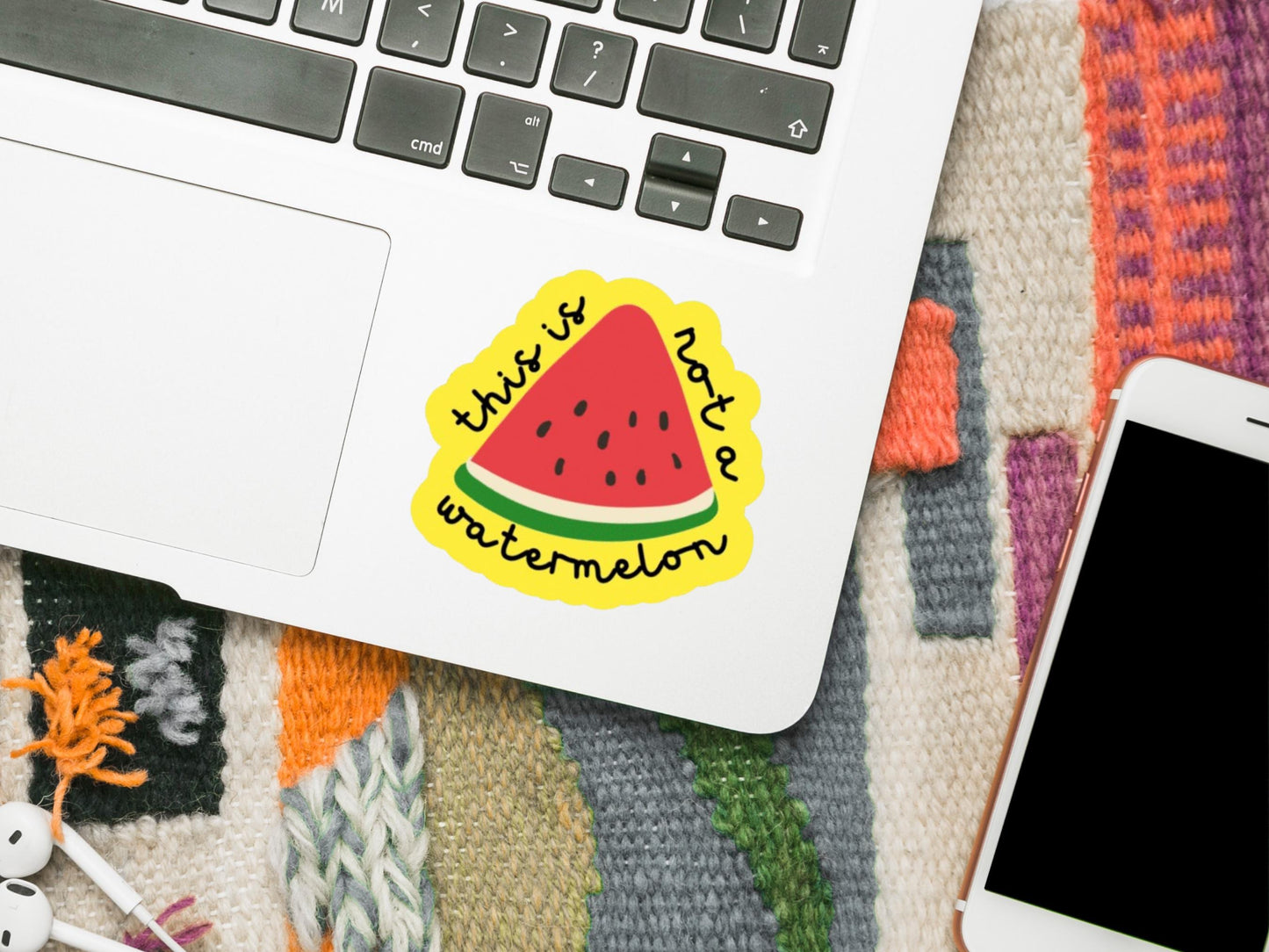 Watermelon Sticker for Palestine - Minimalist Political Sticker for iPhone, Car Windscreen – Symbol of Palestine Artwork for Gaza