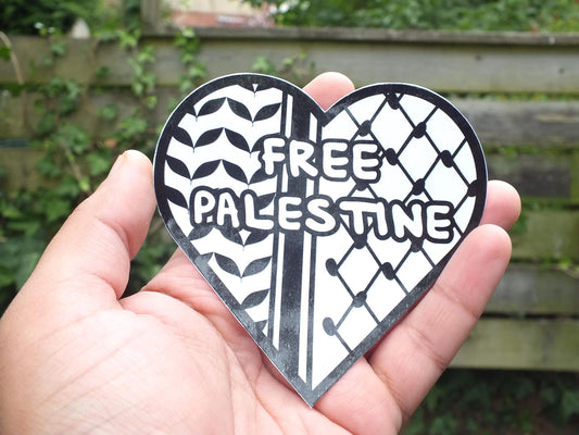 Bold Keffiyeh Vinyl Sticker – Palestine Support Decal for Phone, Journal, Car Bumper – Symbolic Protest Art Solidarity Decal for Gaza
