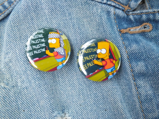 Round Metal Pin for Palestine – Badge with Keffiyeh Print - Protest & Pride Design for Palestinian Activist in Solidarity with Gaza