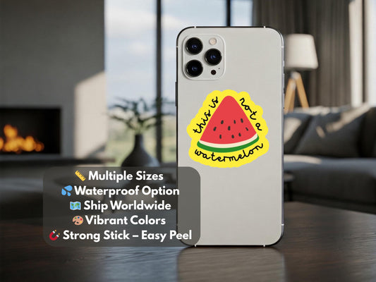 Watermelon Sticker for Palestine - Minimalist Political Sticker for iPhone, Car Windscreen – Symbol of Palestine Artwork for Gaza