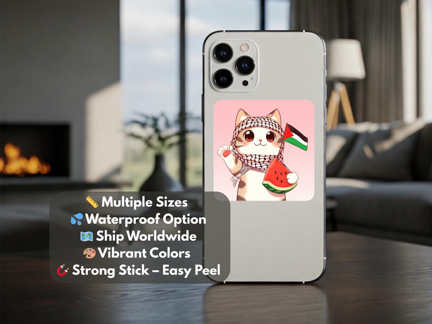 Palestinian Stickers for iPhone Case Proceeds Donated to Gaza Fundraiser Solidarity and Support Gifts for Pro Palestine Activist Free Gaza