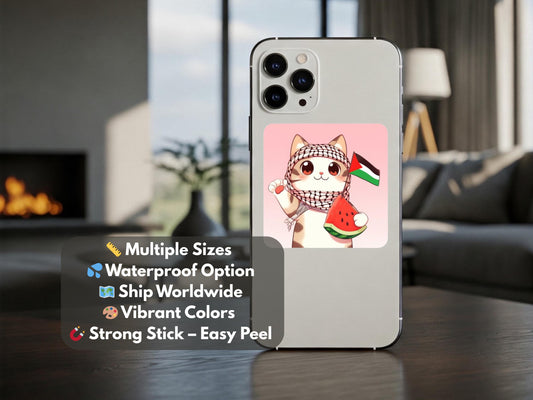 Palestinian Stickers for iPhone Case Proceeds Donated to Gaza Fundraiser Solidarity and Support Gifts for Pro Palestine Activist Free Gaza