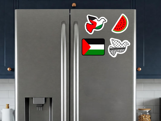 Palestinian Resistance Magnet – Cultural Symbols in Vinyl for Kitchen, Locker, or Gift Giving - Gaza Awareness Gift for Palestine Activist