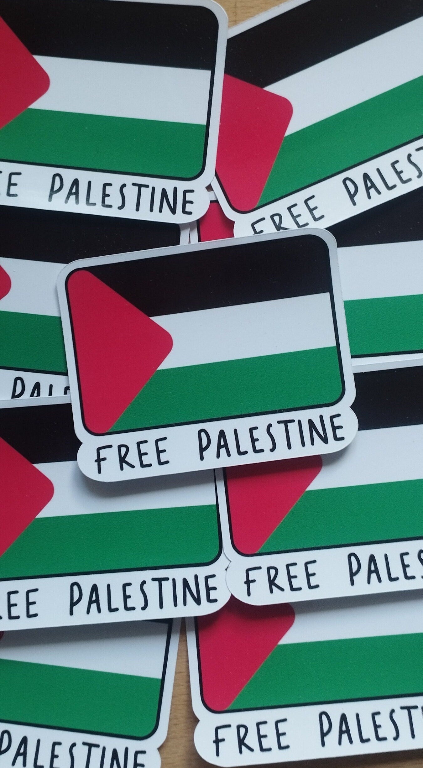 Free Palestine Flag Sticker – High Quality Vinyl for Laptop, Car, Water Bottle – Cultural & Political Art with Proceeds to Gaza Fundraisers