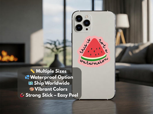 Watermelon Palestine Sticker - Palestine Flag Symbol for Car Bumper, iPad, Laptop, Hydro Flask, Journal – Political Art Decal for Activist